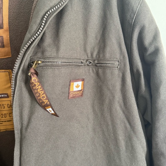 CANADA WORKGEAR Men’s Brown Heavy Barn Coat Jacket Hooded Maintains Warmth Sz XL - Picture 4 of 8